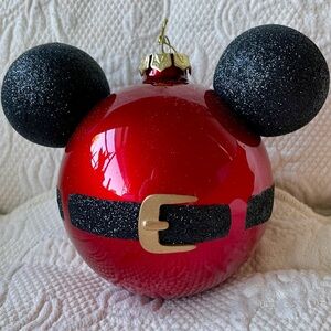Disney WDW Mickey Mouse Christmas Ornament Ears Belt Red and Black